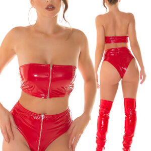 * IS Rode latexlook Strapless top , IS20661