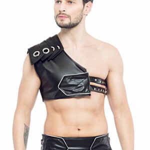 * Code8 by XXX COLLECTION Gladiator Harnas met zilverkleurige bies ( XS/S -XL/2XL -3XL/4XL)