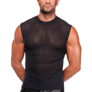 * NOIR handmade Onyx Skin Tank Transparant Mesh HerenTop, H083