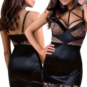* CASMIR Zwarte chemise Lagerta & string