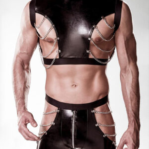 * GREY VELVET 2-delige lederlook Heren set -GVH20057(2XL/3XL)