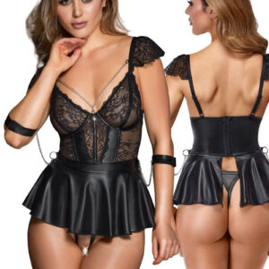 * COTTELLI 3-delige Babydoll set in bondage-stijl, CC2741768