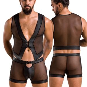 * PASSION MENSWEAR Zwarte tule Heren Set, PA053