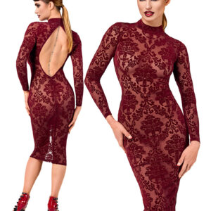 * NOIR handmade Kink Royal Floched tulle Midi Jurk, F384