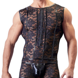 * SVENJOYMENT Heren body van bloemenkant, SJ2150298