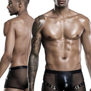 * SARESIA Heren boxer wetlook en tule