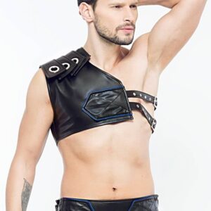 * Code8 by XXX COLLECTION Gladiator Harnas met blauwe bies (XS/S t/m 3XL/4XL)