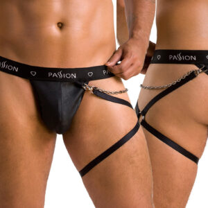 * PASSION MENSWEAR Zwarte Heren string met been harnas, PA058