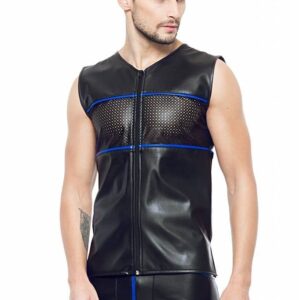 * Code8 by XXX COLLECTION Eco-leder mouwloos shirt ( XS-S-M-2XL-3XL-4XL)