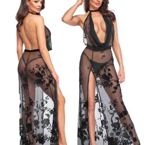 * NOIR handmade Lange tule jurk met bloemen print, F312