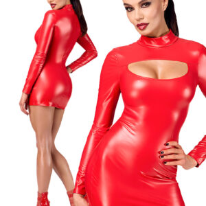 * NOIR handmade Bombshell Rode Cut-Out Bodycon Jurk, F367