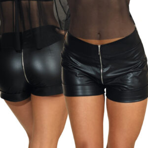 * AXAMI Zwarte Wetlook Shorts, AX9153
