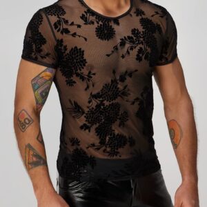 * NOIR handmade Flower Flock Heren T-Shirt, H073