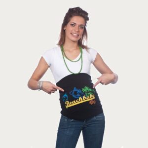 Op en Top Zwanger Zwangerschaps Buikband Beach Baby Zwart
