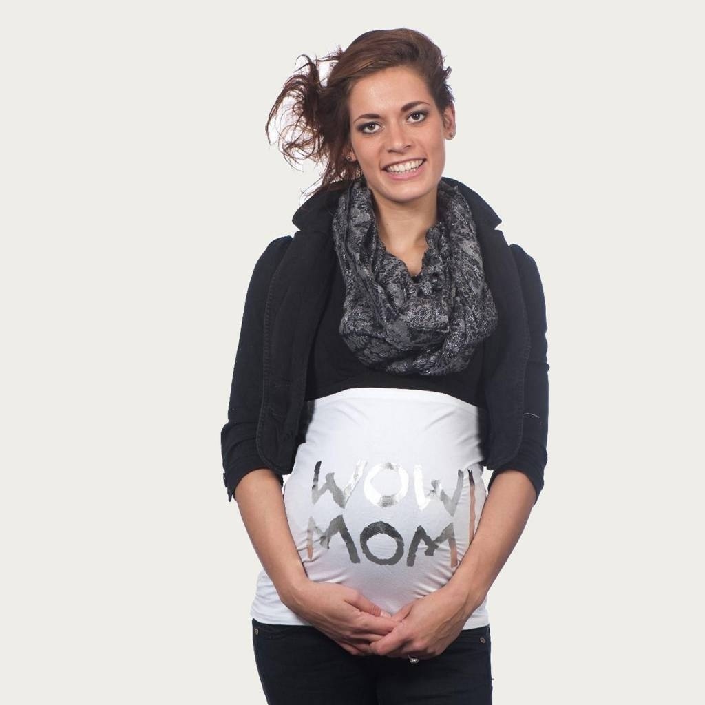 Op en Top Zwanger Zwangerschaps Buikband Wow Mom Wit/Zilver 1 Op en Top Zwanger Zwangerschaps Buikband Wow Mom Wit/Zilver