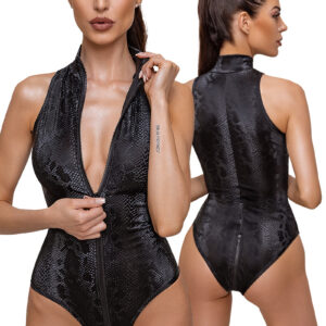 * COTTELLI Body met slangenprint en 2-wege rits, CC2643111