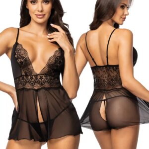 * BEAUTYNIGHT Babydoll met string zwart, BN10658