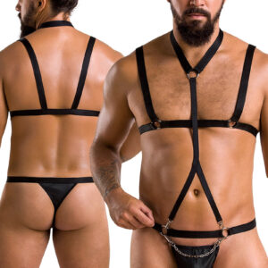 * PASSION MENSWEAR Zwarte Heren harnas set, PA039