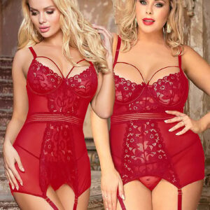 LAMOR Rode babydoll met beugelcups