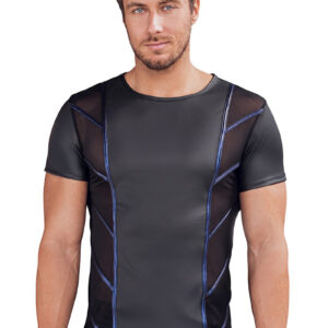 * NEK Mattlook Shirt met Blue-Metallic, NK2162016