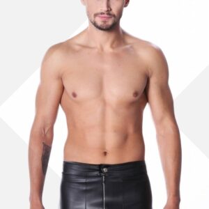 * Code8 by XXX COLLECTION Zwart leren Short met rits aan voorzijde (XS)