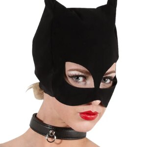 * Bad Kitty Zwarte cat masker met oren nubuck look, BK2490242